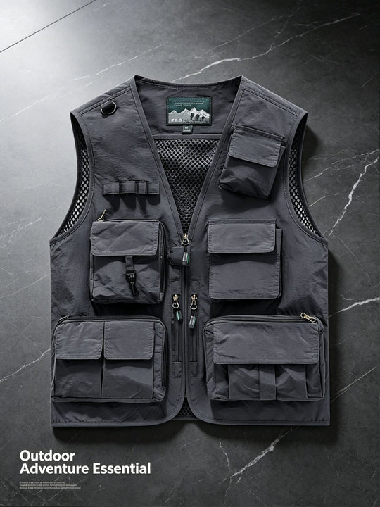 Unisex nan multifunktionale Outdoorweste mit zahlreichen Taschen und Netzfutter EB
