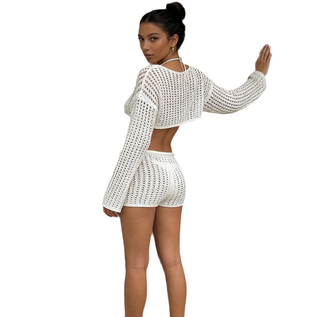 Damen luftige Stricktop und Short Set EB