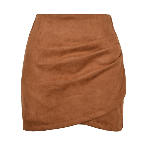 Damen High-Waist Wickelrock aus samtigem Mikrofaser EB