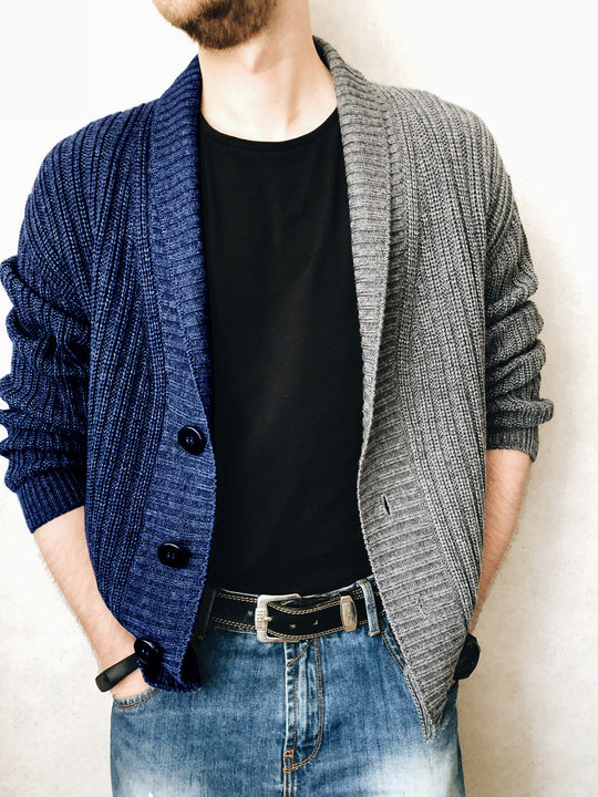 Herren Strickjacke mit strukturierter Oberfläche und modernen Knöpfen EB