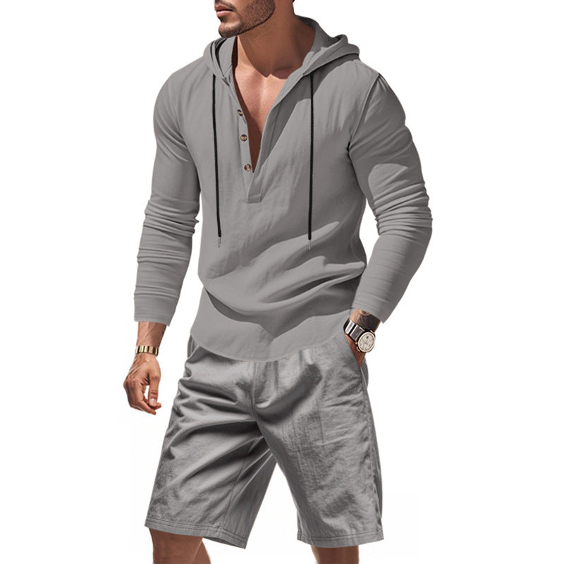 Herren lässiges Set mit Kapuze und Shorts EB