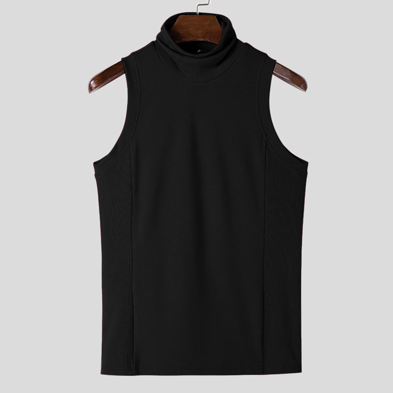 Damen ärmelloses Sporttop mit hochziehbarem Kragen EB