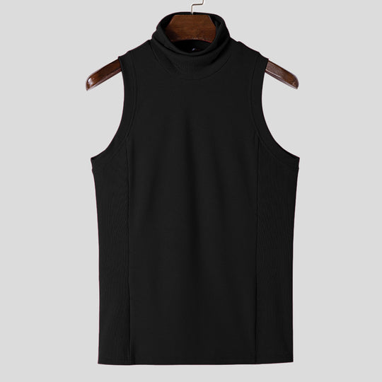 Damen ärmelloses Sporttop mit hochziehbarem Kragen EB