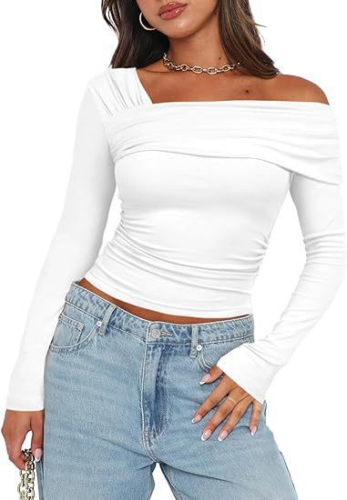 Damen Wickelshirt mit asymmetrischem Ausschnitt und raffiniertem Stretch EB