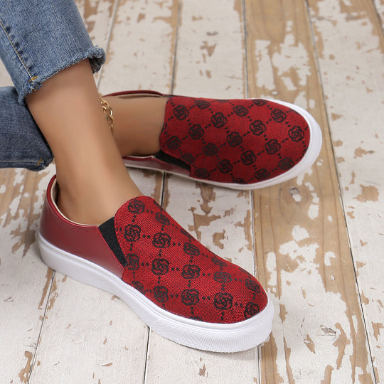 Damen Freizeit-Slipper mit modischem Logo-Design und elastischen Einsätzen EB