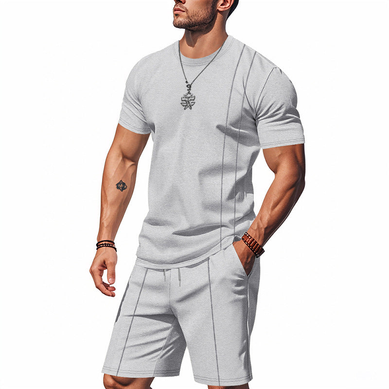 Herren Sportliches Kurzarm- und Shorts-Set aus atmungsaktivem Material EB