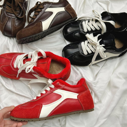 Damen Sneaker mit warmem Kunstfellfutter und rutschfester Sohle EB