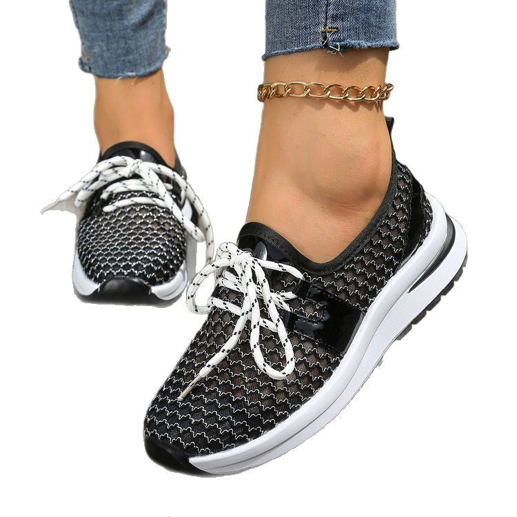Damen Atmungsaktive Sneaker mit flexibler Netzstruktur und rutschfester Profilsohle EB