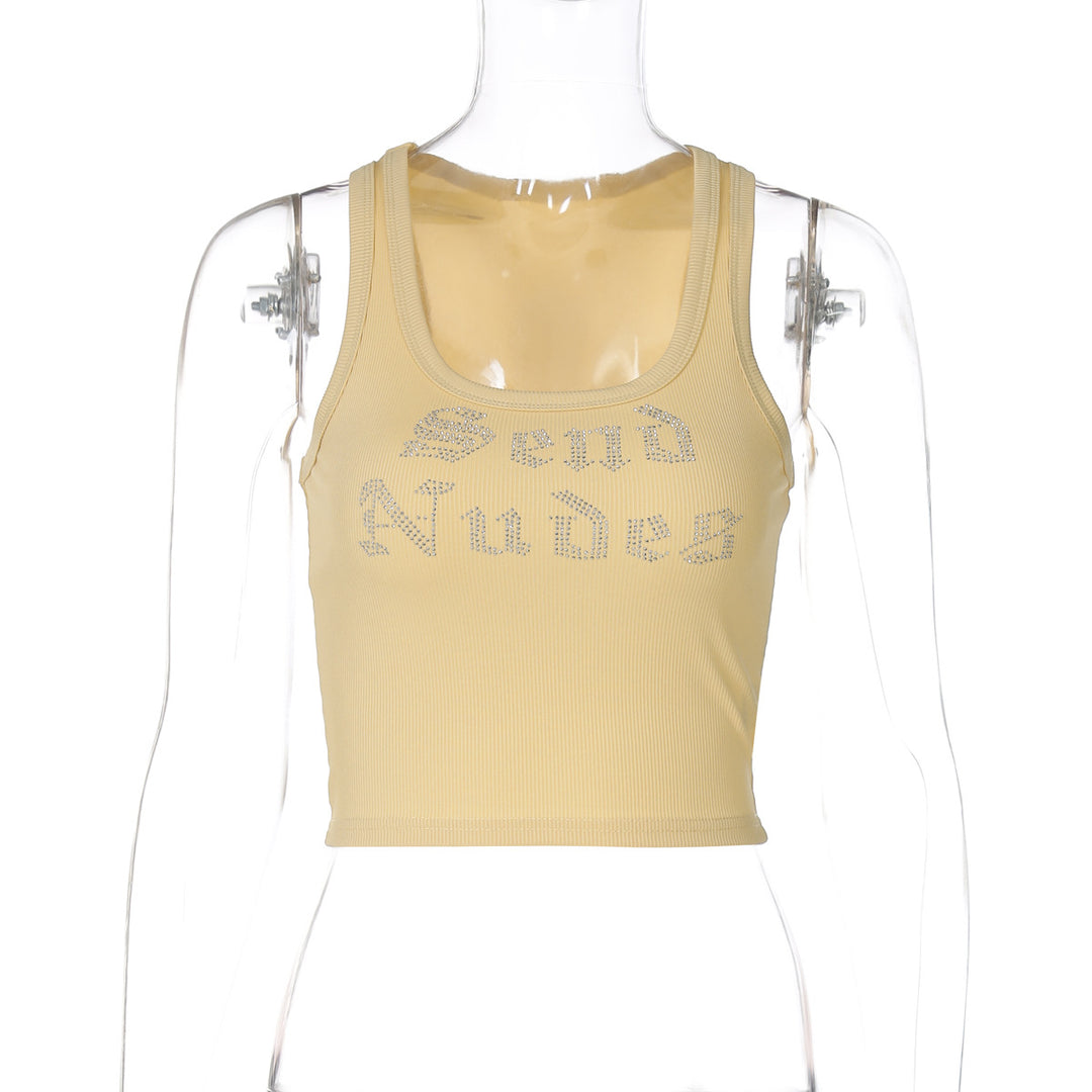 Damen Crop-Top mit funkelndem Schriftzug EB