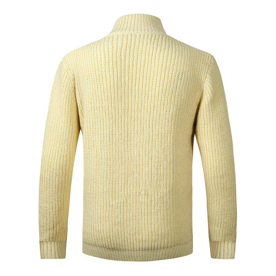 Herren modischer Strickcardigan mit hohem Kragen und Knopfdetails EB