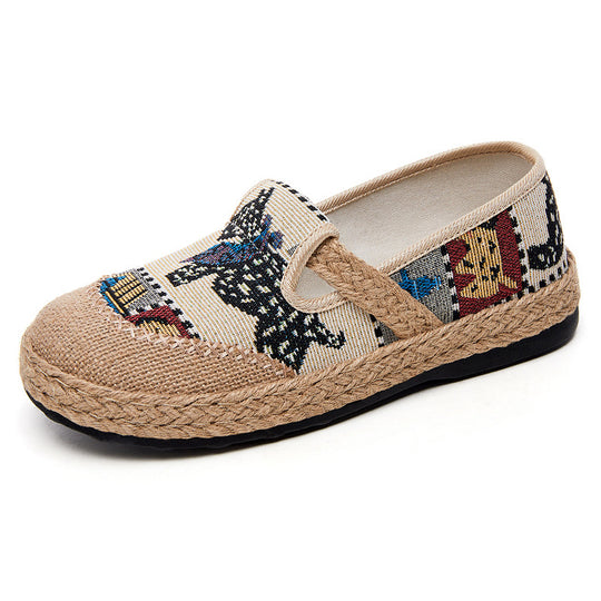 Damen bequeme und stilvolle Slipper mit buntem Mustermix EB