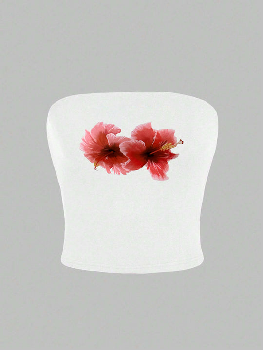Damen Bandeau-Top mit fröhlichem Gespenster-Motiv EB