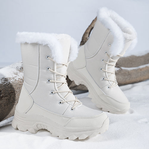 Damen Gefütterte Winterstiefel mit rutschfester Sohle und modischem Kunstfell EB