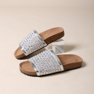 Damen modische Sandalen mit glitzernden Applikationen EB