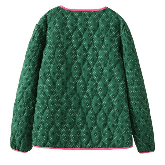 Damen gesteppte Freizeitjacke mit kontrastierenden Paspeln und eleganter Knopfleiste EB