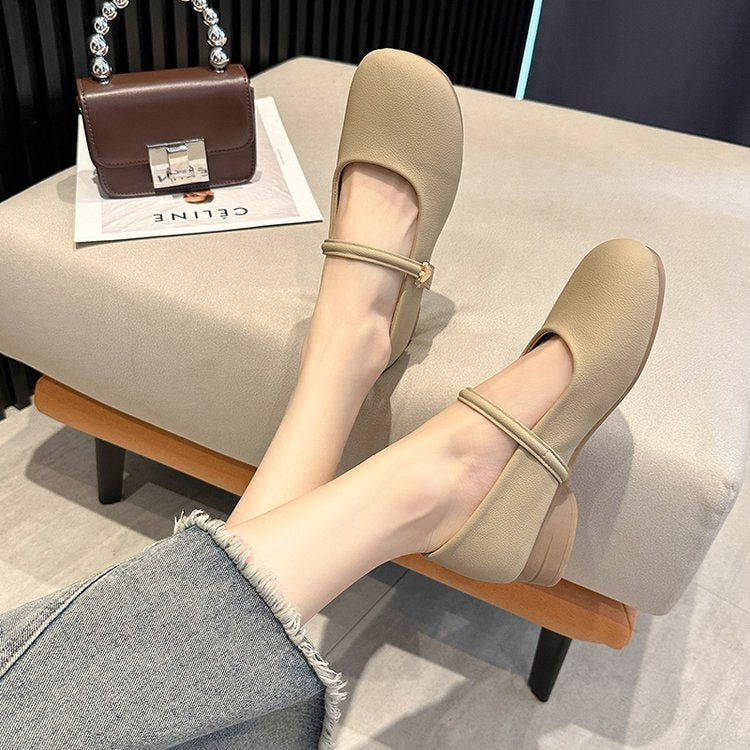 Damen Ballerinas mit verstellbarem Riemen und Komfortsohle EB