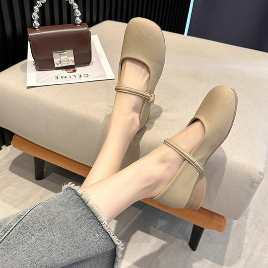 Damen Ballerinas mit verstellbarem Riemen und Komfortsohle EB