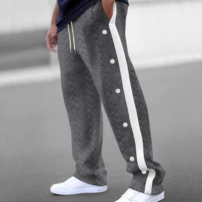 Herren Sportliche Freizeithose im modernen Design mit seitlichem Knopfleisten EB