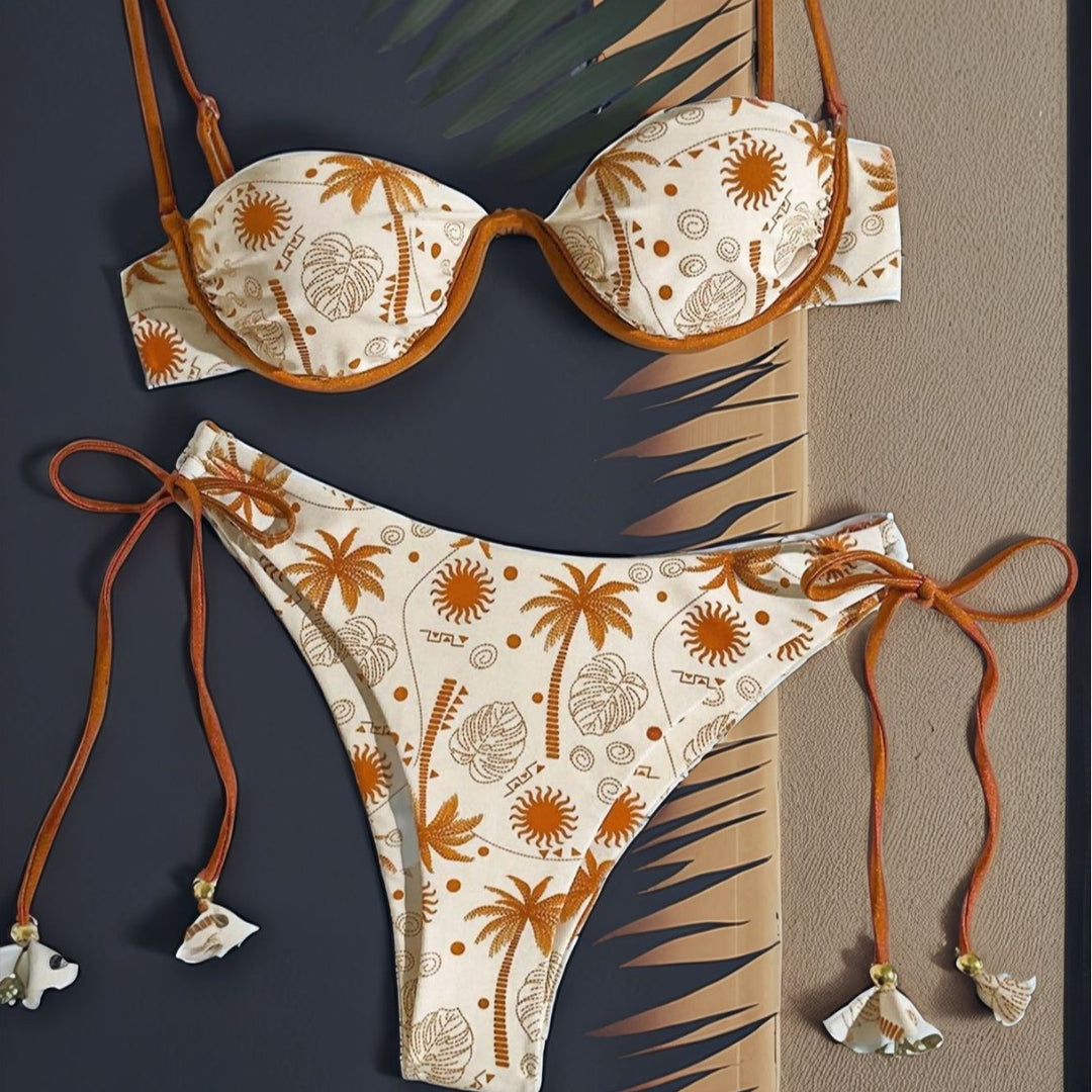 Damen Bikini-Set mit verstellbaren Trägern und charmanten Muschelverzierungen EB