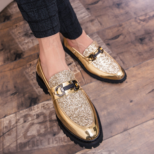 Damen Elegante Mokassins mit glitzerndem Obermaterial EB