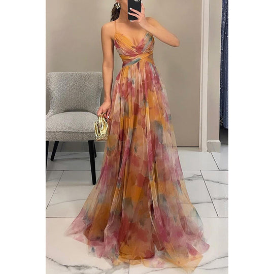 Damen Elegantes und florales Abendkleid mit schmeichelndem Schnitt EB