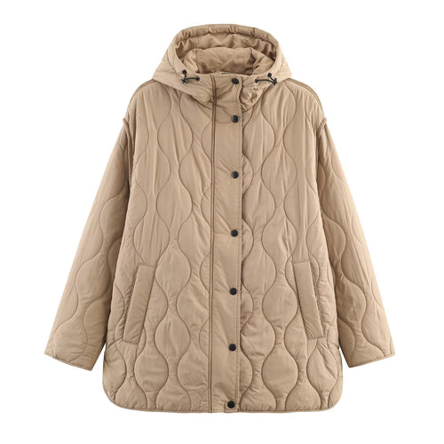 Damen gesteppte Kapuzenjacke EB