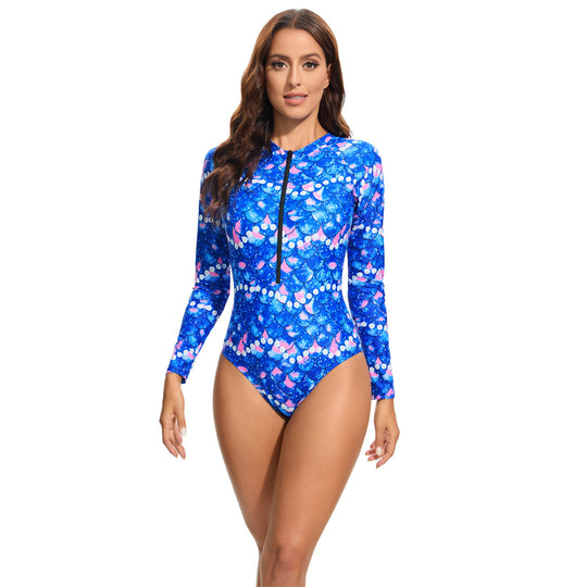 Damen Sportlicher Langarm-Badeanzug mit UV-Schutz EB