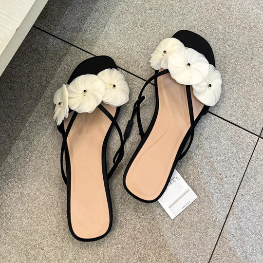Damen Elegante Sandalen mit floralen Applikationen EB