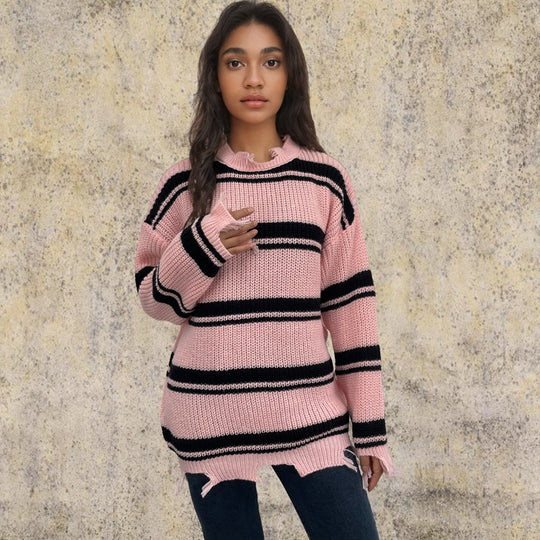Damen Streifen Pullover EB