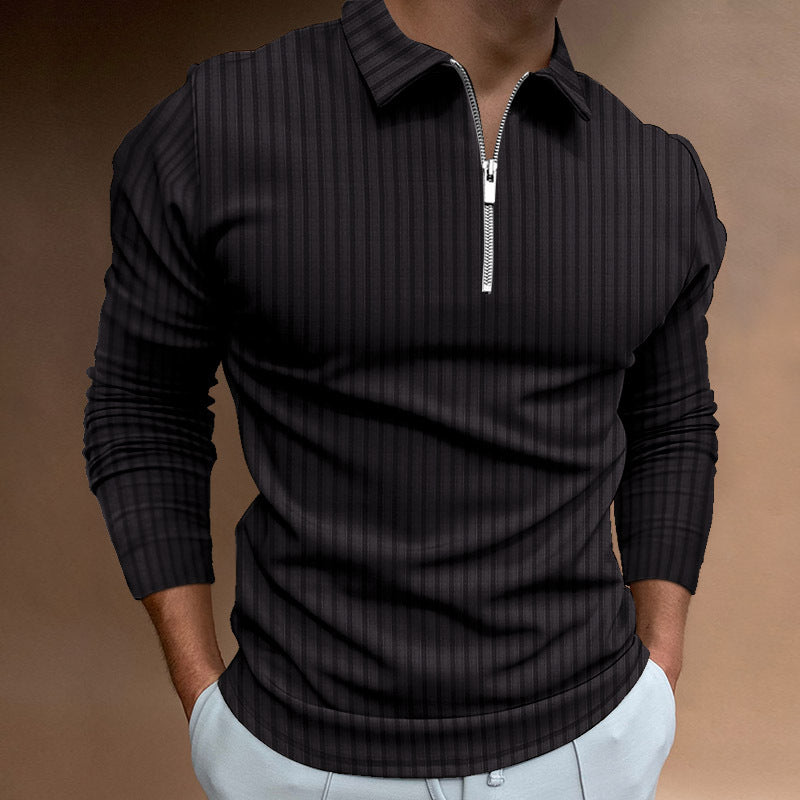 Herren modischer Poloshirt mit Reißverschluss EB