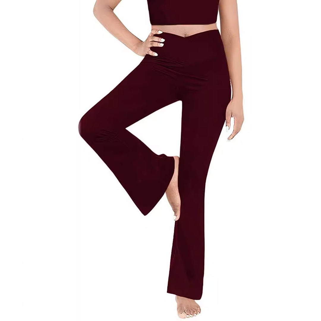 Damen lässige Bootcut-Leggings mit hohem Bund und atmungsaktivem Material EB