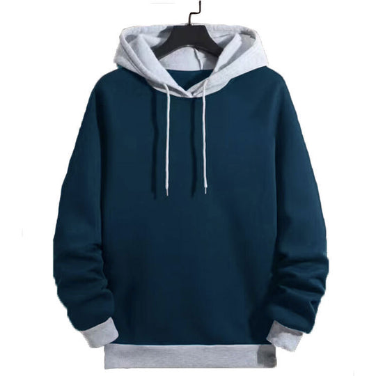 Herren legerer Kapuzenpullover mit kontrastierenden Ärmeln EB