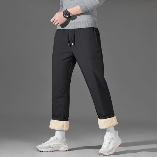 Herren leichte Travel-Jogginghose mit elastischem Bund, Kordelzug, verdeckten Reißverschlusstaschen und geradem Bein EB