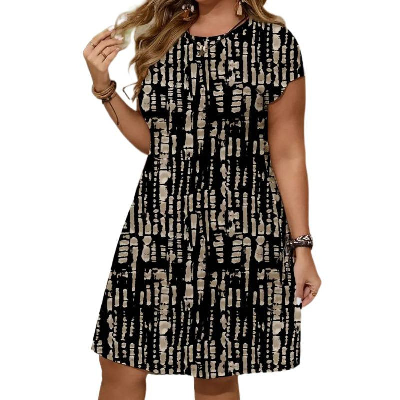 Damen lässiges Freizeitkleid mit modernem Mustermix EB