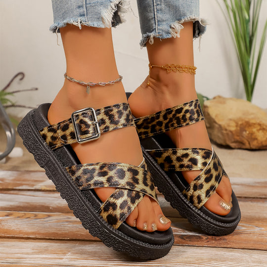 Damen Komfortable Flip-Flop-Sandalen mit modischem Riemendesign und robustem Profil EB