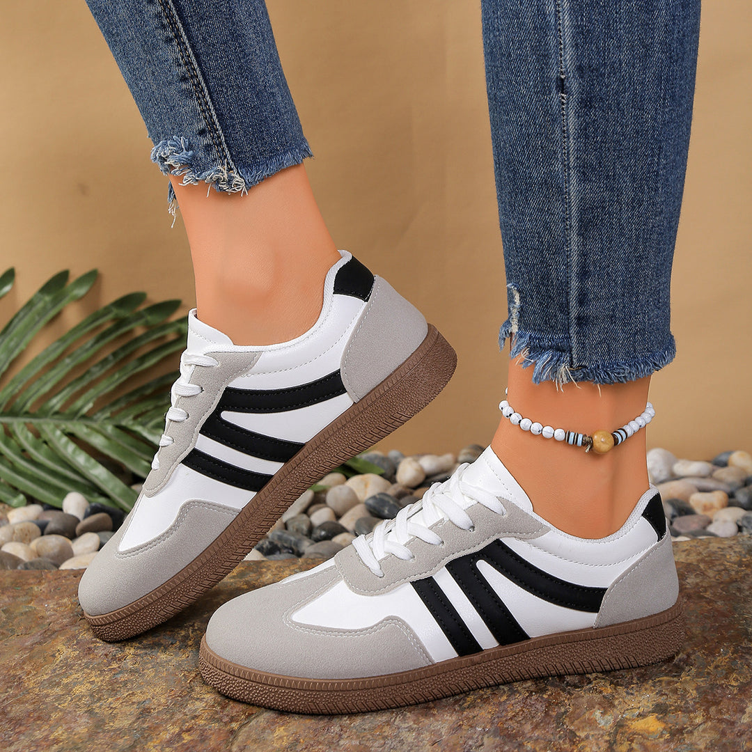 Damen sportliche Sneakers mit atmungsaktiver Oberflächenstruktur und rutschfester Laufsohle EB