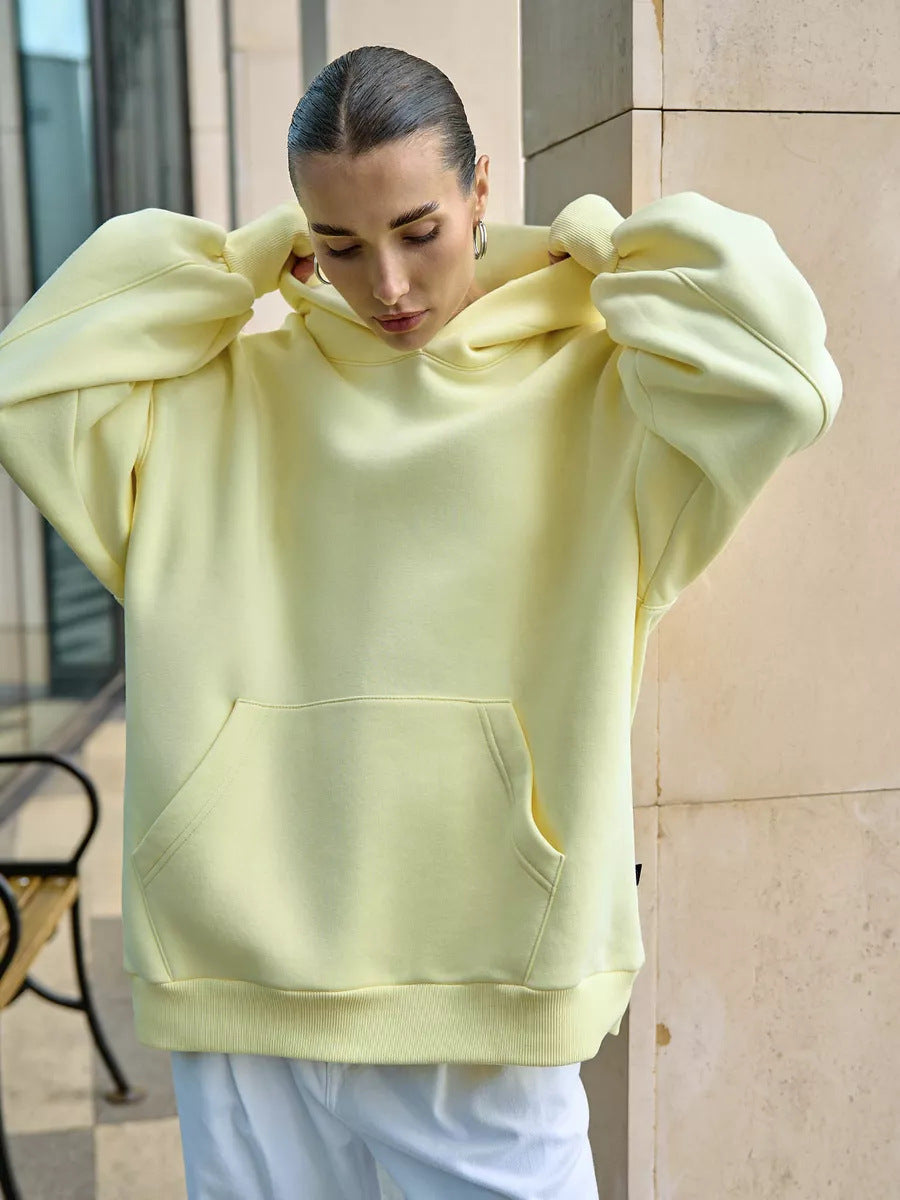 Damen Oversized Kapuzenpullover mit extra weitem Schnitt und Kängurutasche EB