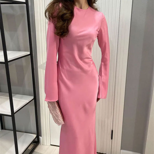 Damen Elegantes Maxikleid mit schmeichelndem Schnitt und ausgestellten Ärmeln EB