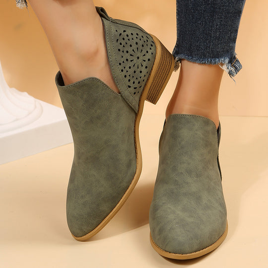Damen Elegante Ankle Boots mit luftiger Lochmuster-Optik EB