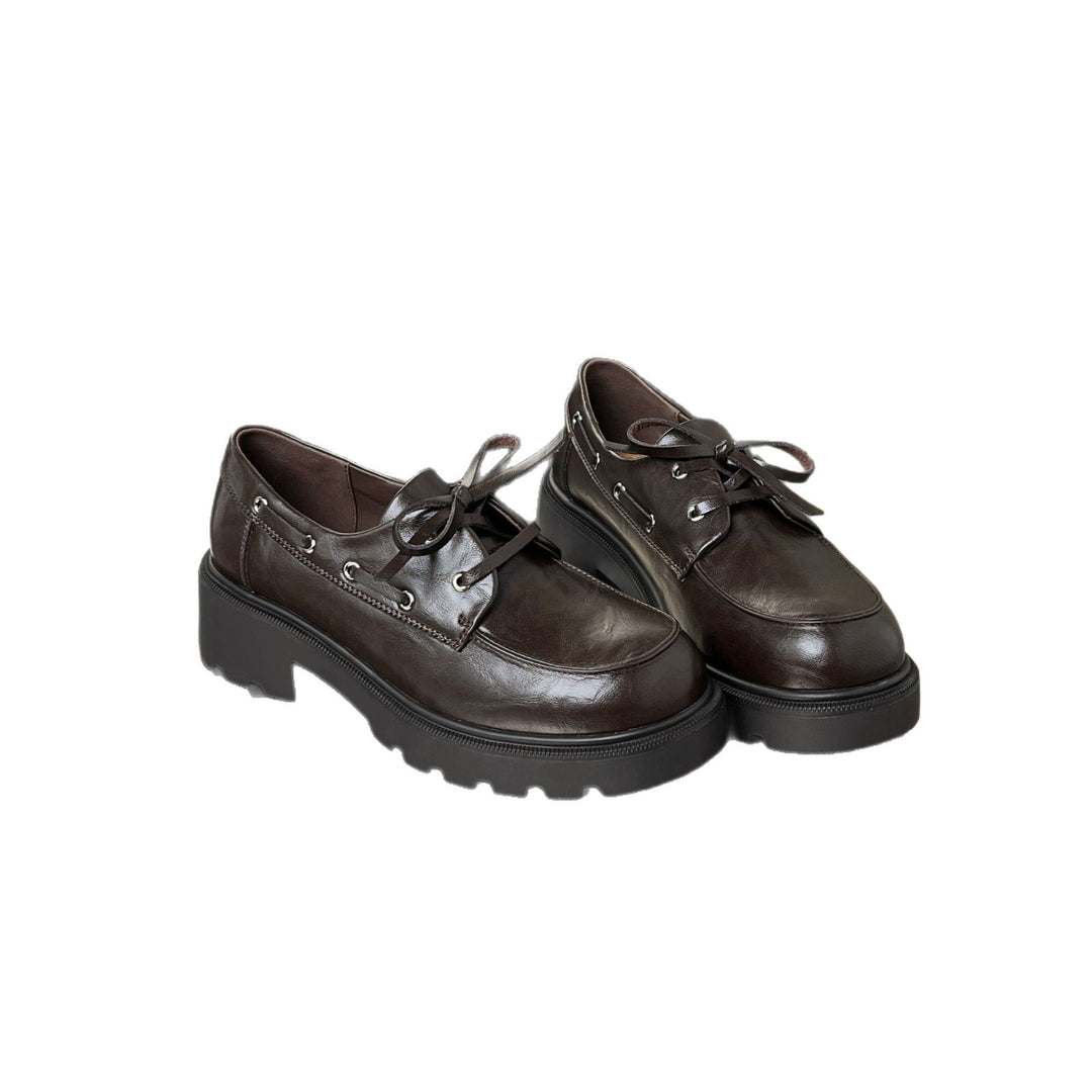 Damen elegante Plateau Schnürschuhe mit stabiler Sohle und modischem Design EB