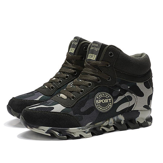 Damen Sportliche High-Top Sneakers mit camouflagiertem Design und rutschfester Sohle EB