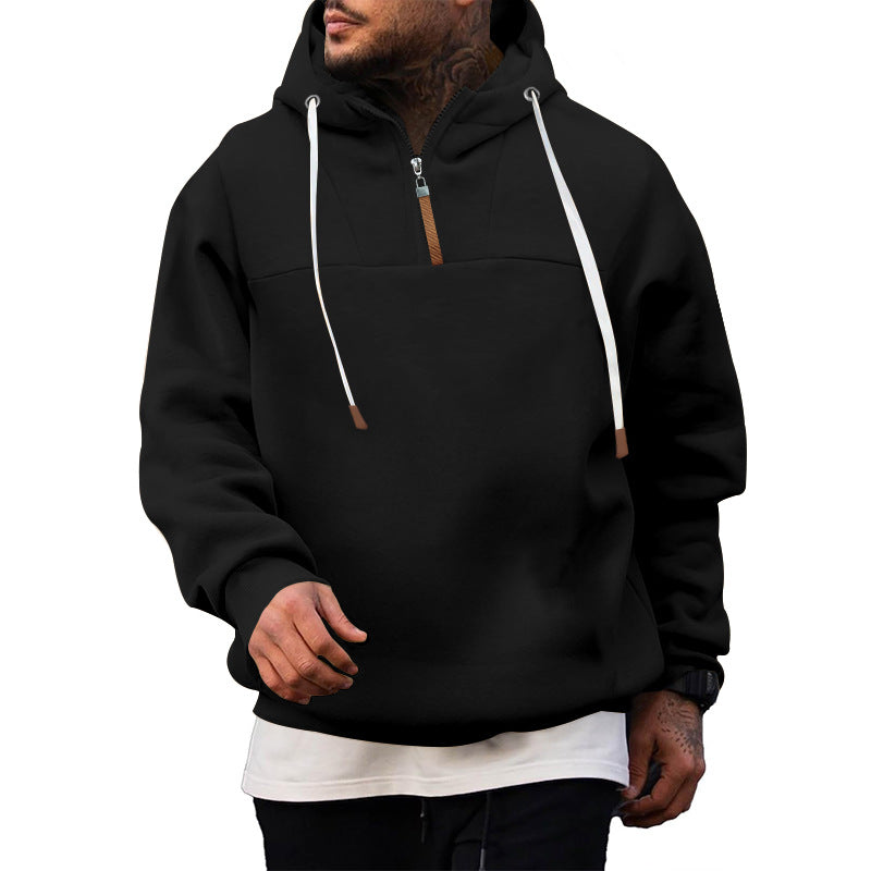 Herren Sport-Hoodie mit hohem Kragen und Reißverschluss EB