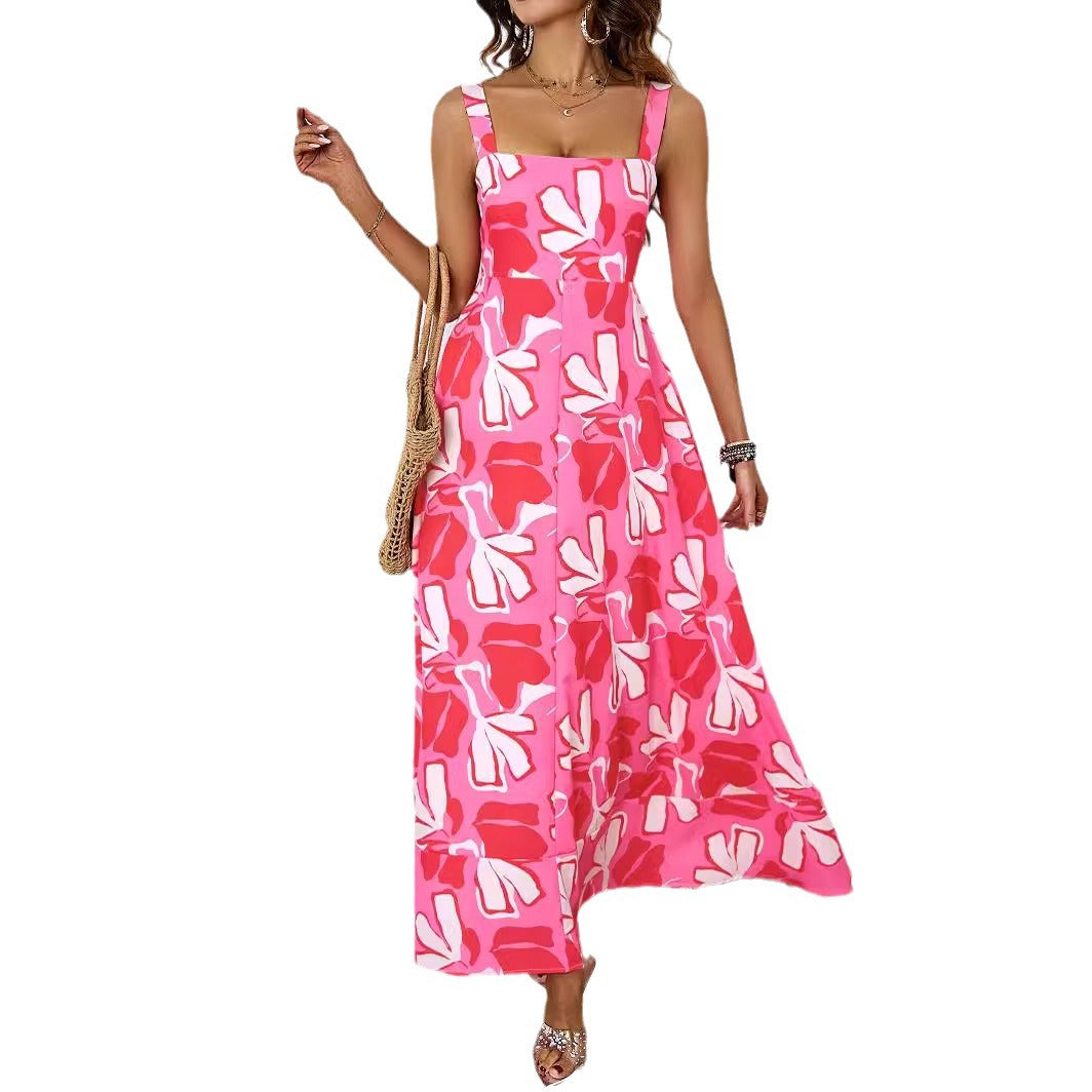 Damen Maxikleid mit modernem Blumendesign und schmeichelnder Silhouette EB
