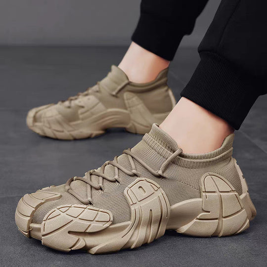 Damen Designer Sneaker mit hohem Kragen und textilförmiger Struktur EB