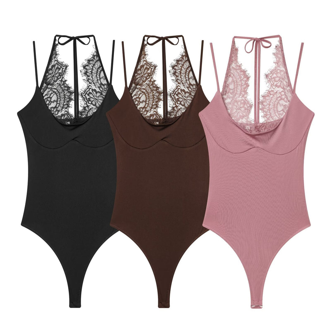Damen Body mit zartem Spitzeneinsatz und verstellbaren Trägern EB