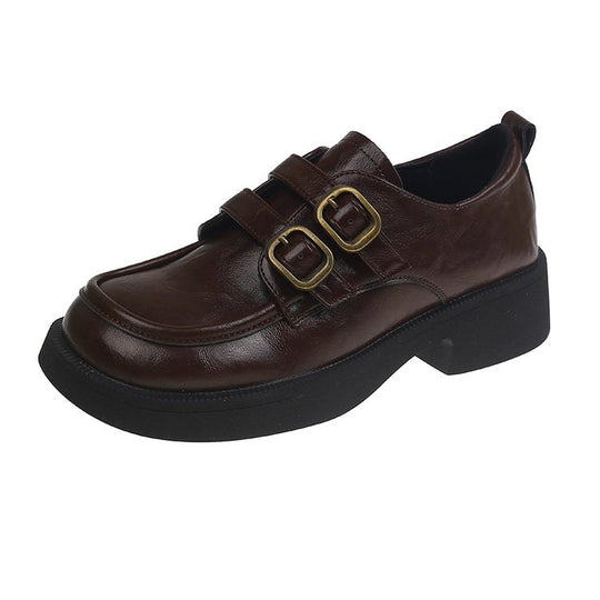 Damen Modische Schnürschuhe mit dekorativen Doppelschnallen EB