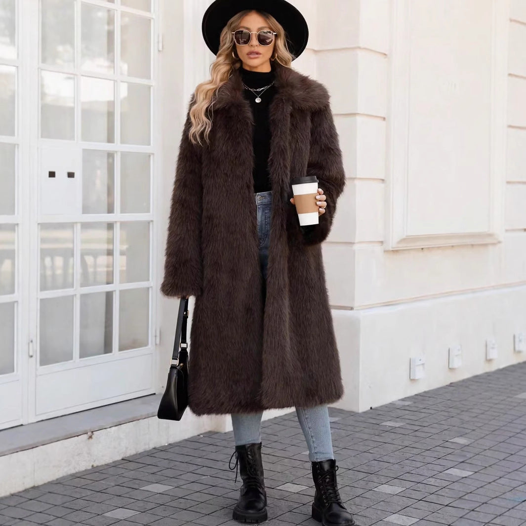 Damen Flauschiger Oversized-Mantel mit modernem Schnitt EB