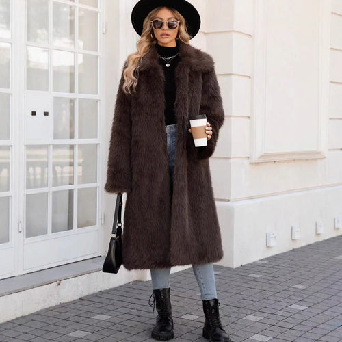 Damen Flauschiger Oversized-Mantel mit modernem Schnitt EB