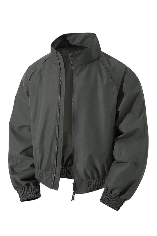 Herren leichter Windblouson mit hochgeschlossenem Kragen, zweiwege-reißverschluss und elastischem Kordelbund EB
