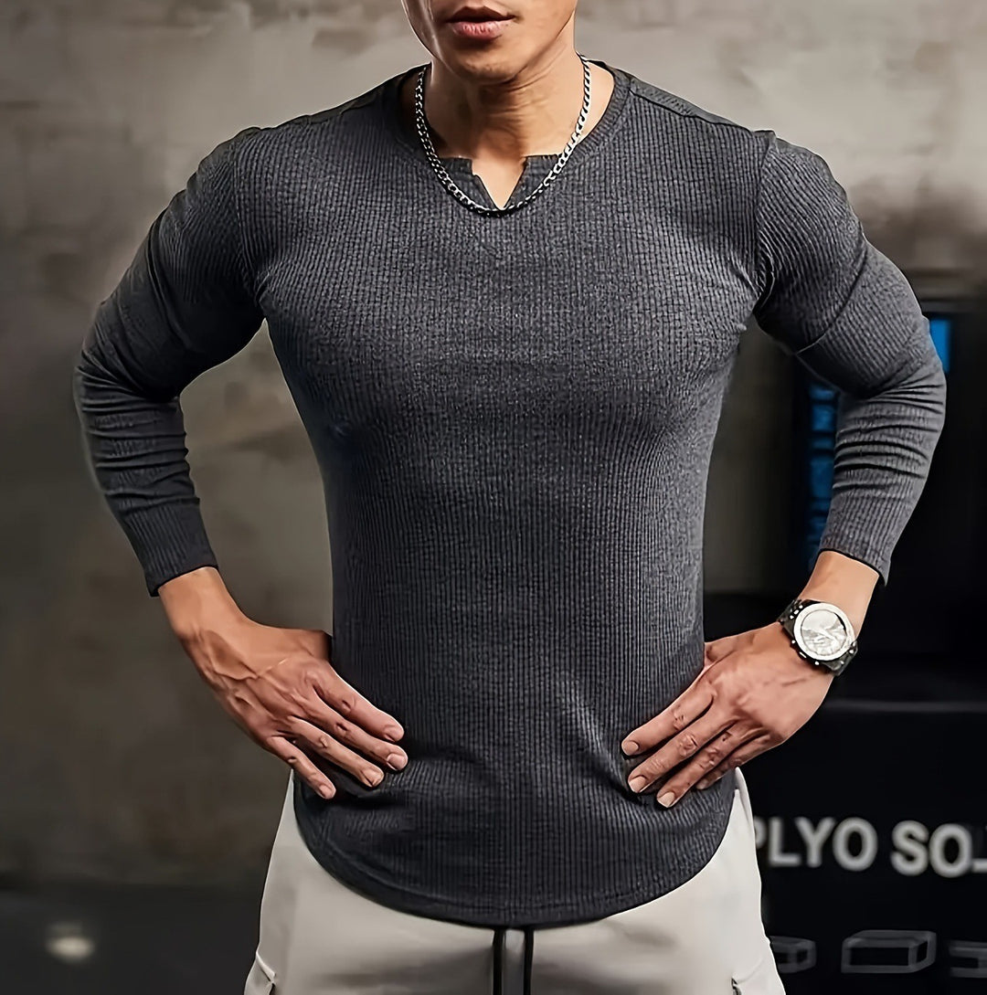 Herren Langarmshirt mit innovativer Rippstruktur EB